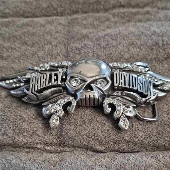 Harley-Davidson Willie G Silver Winged Skull Belt Buckle - Picture 3 of 3